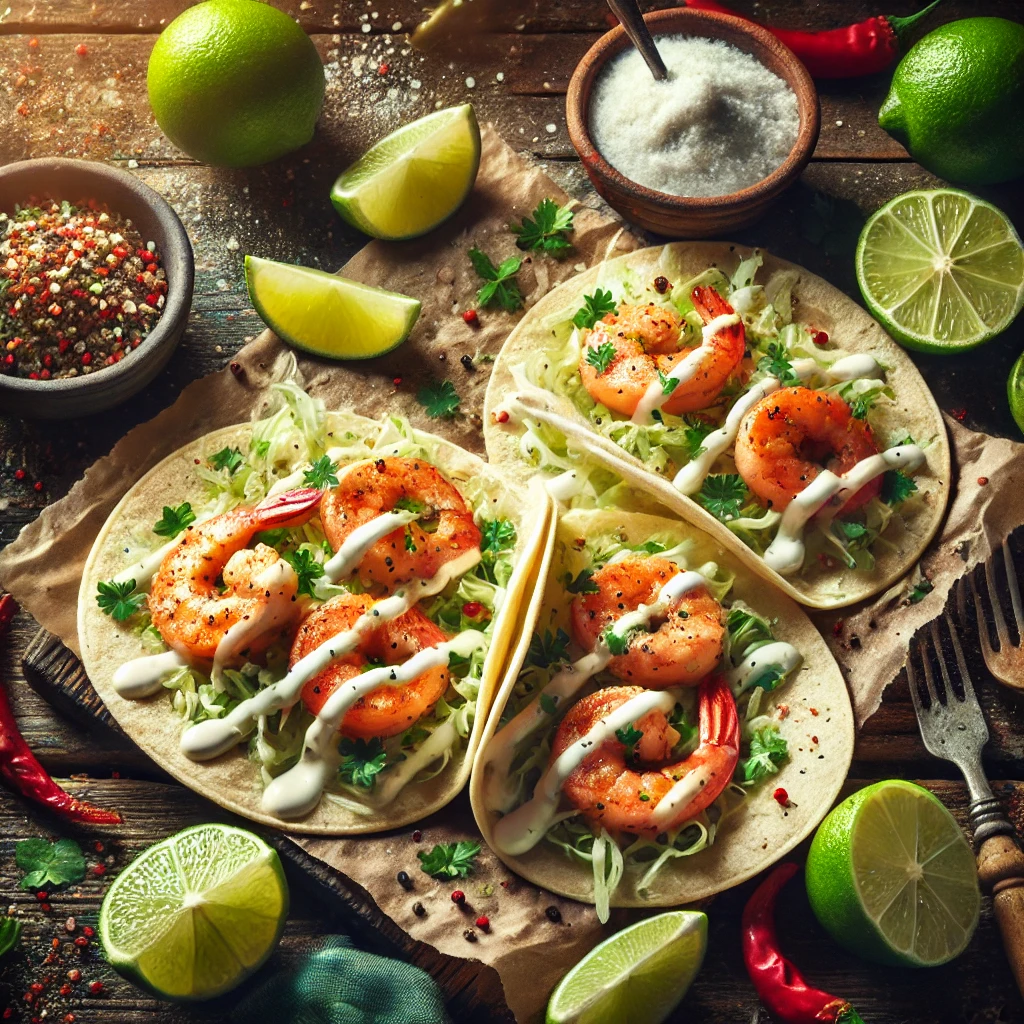 Garlic Lime Shrimp tortillas