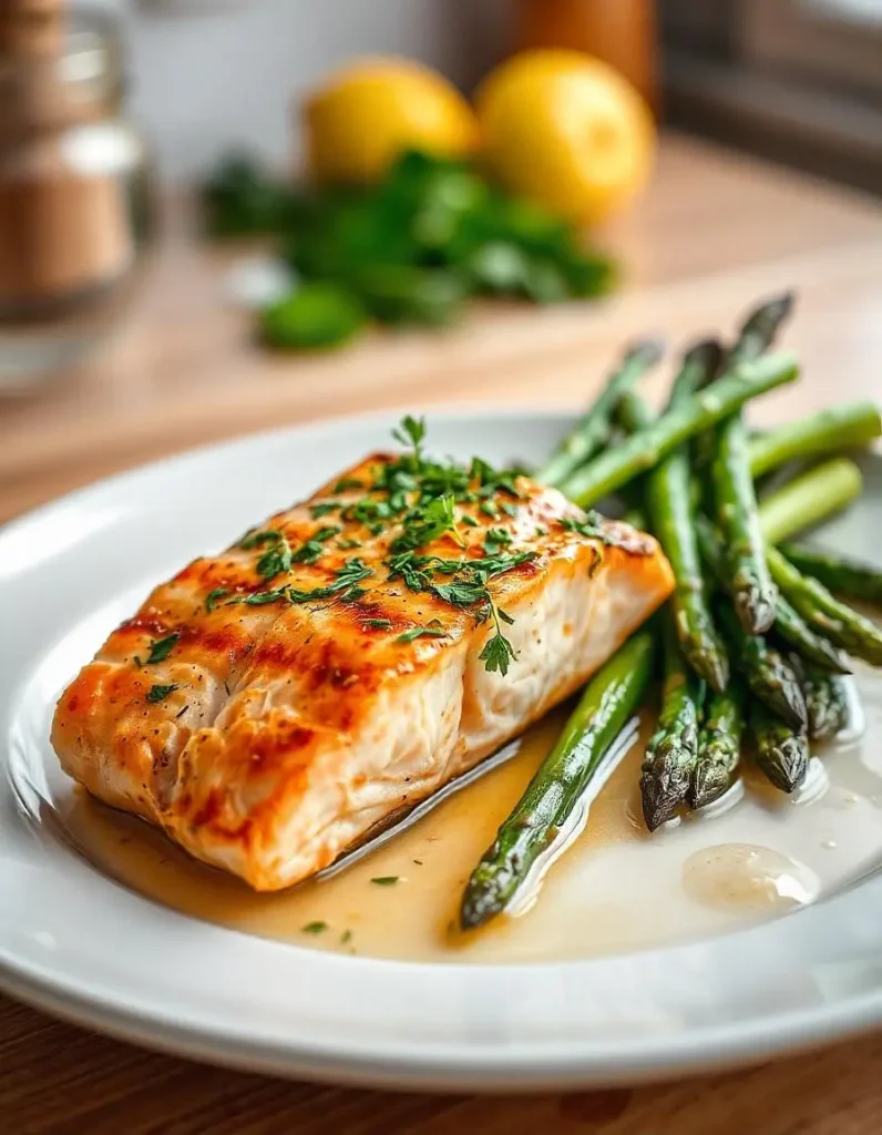 Grilled Salmon with Asparagus 