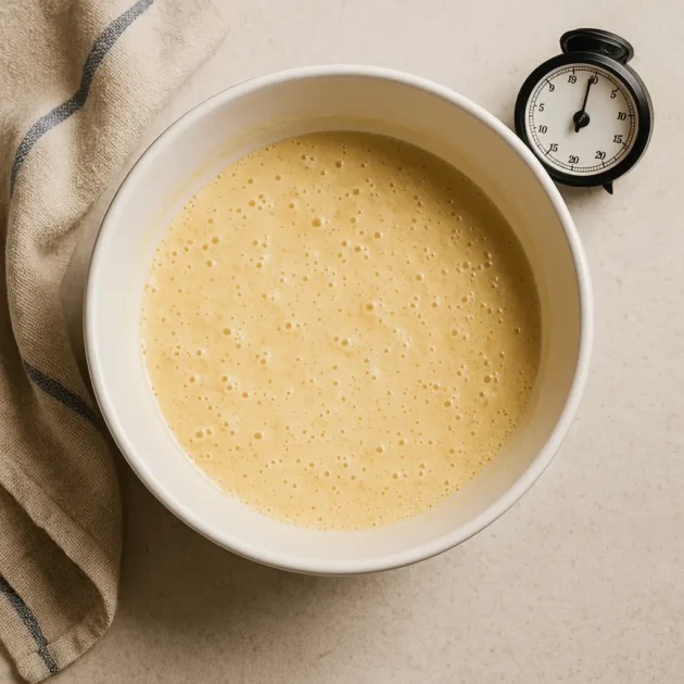 Resting and hydrating the semolina