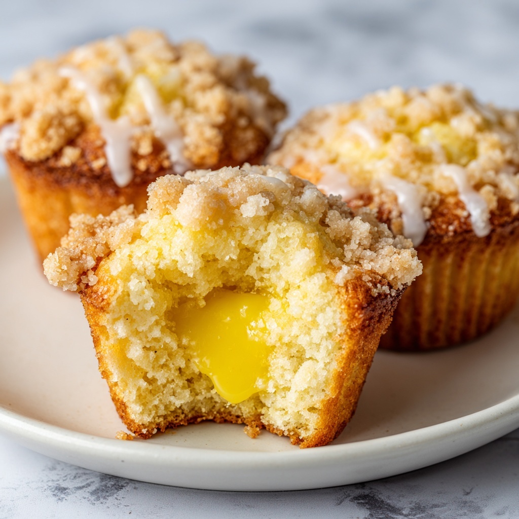 Lemon Curd Muffins with Streusel Crumb Topping and Lemon Glaze Recipe - Recipe Image