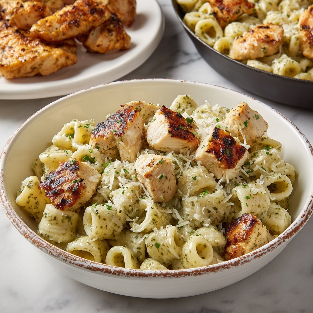 Creamy Pesto Chicken Pasta Recipe - Recipe Image