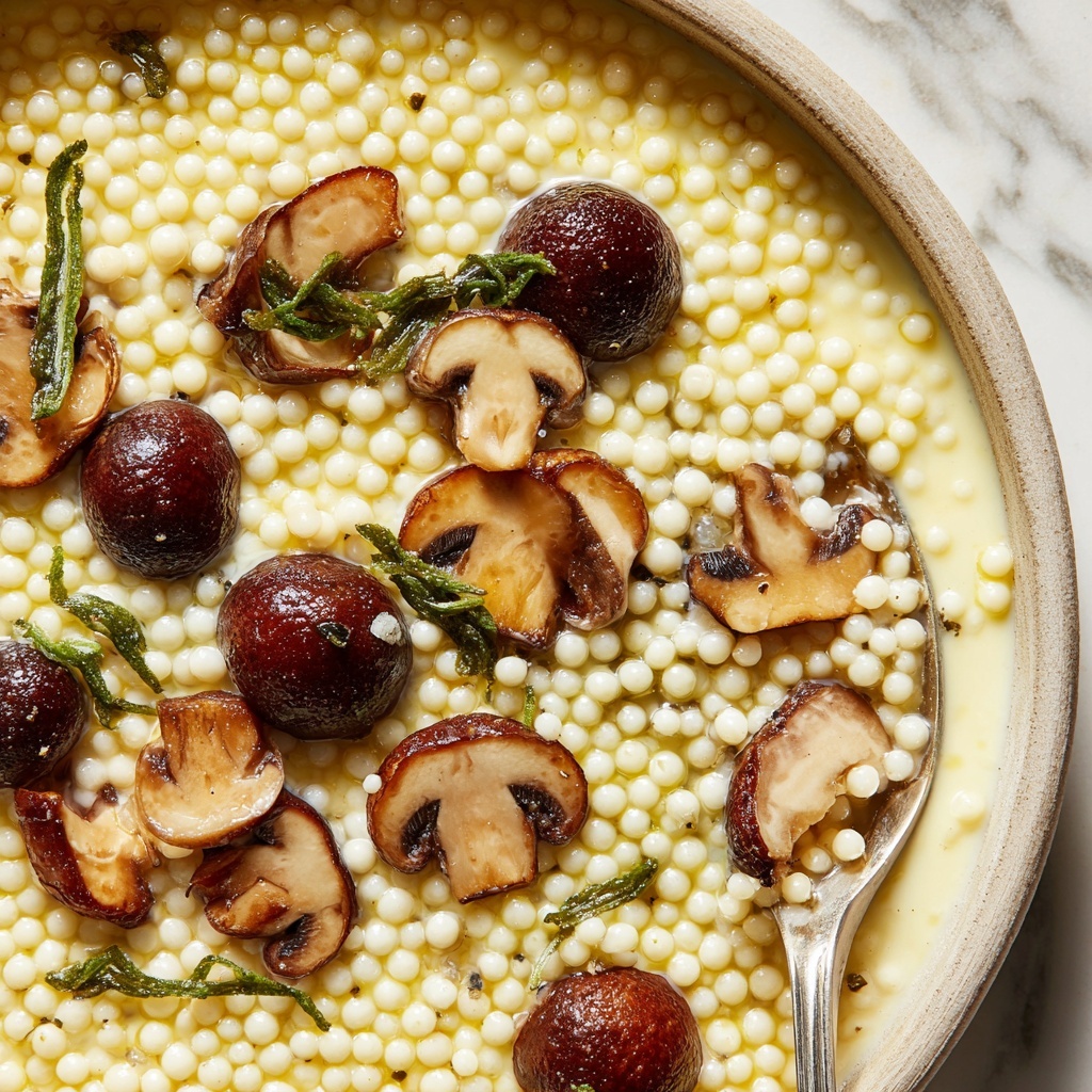 Creamy Mushroom & Pearl Couscous Soup Recipe - Recipe Image