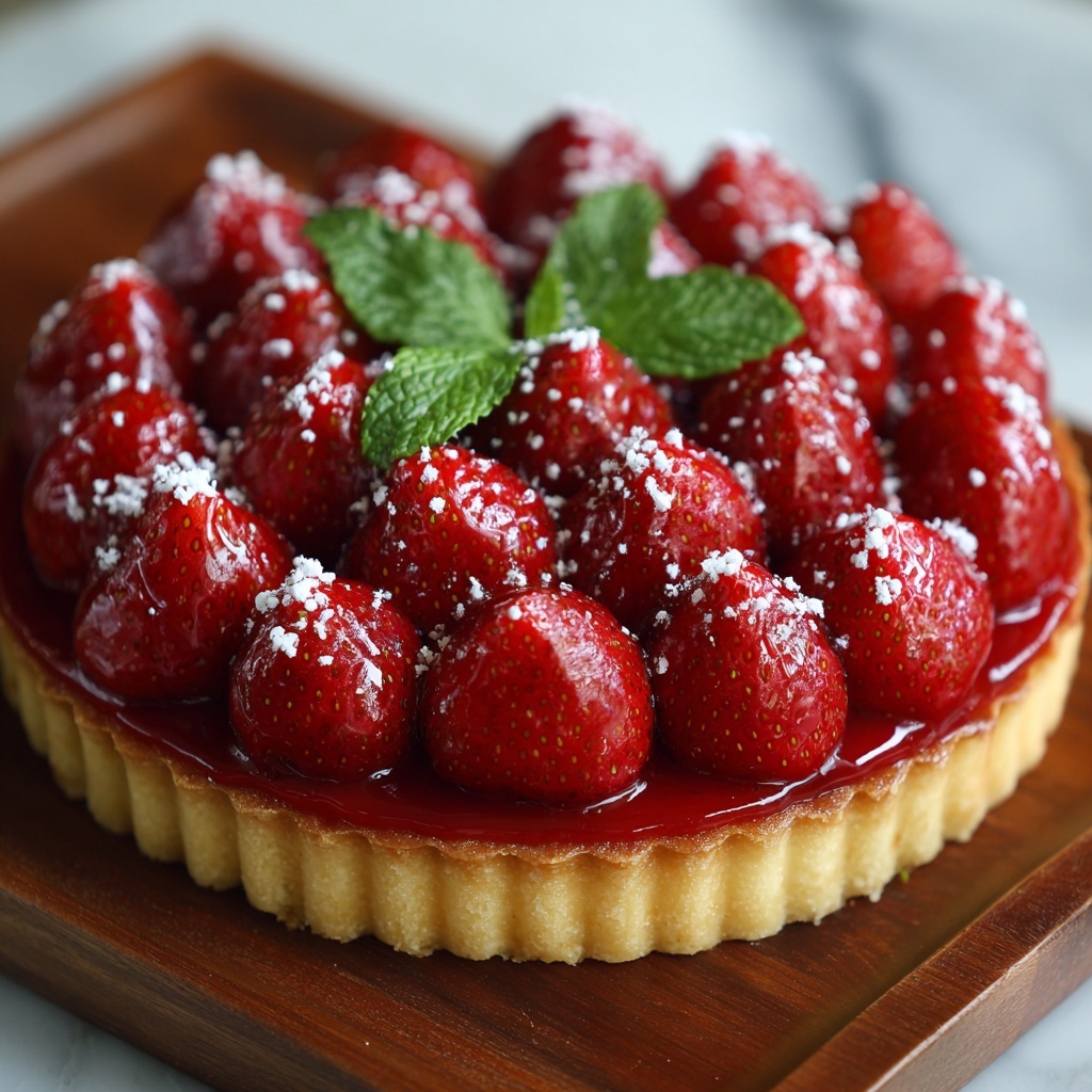 Ricotta Tart with Roast Strawberries Recipe - Recipe Image