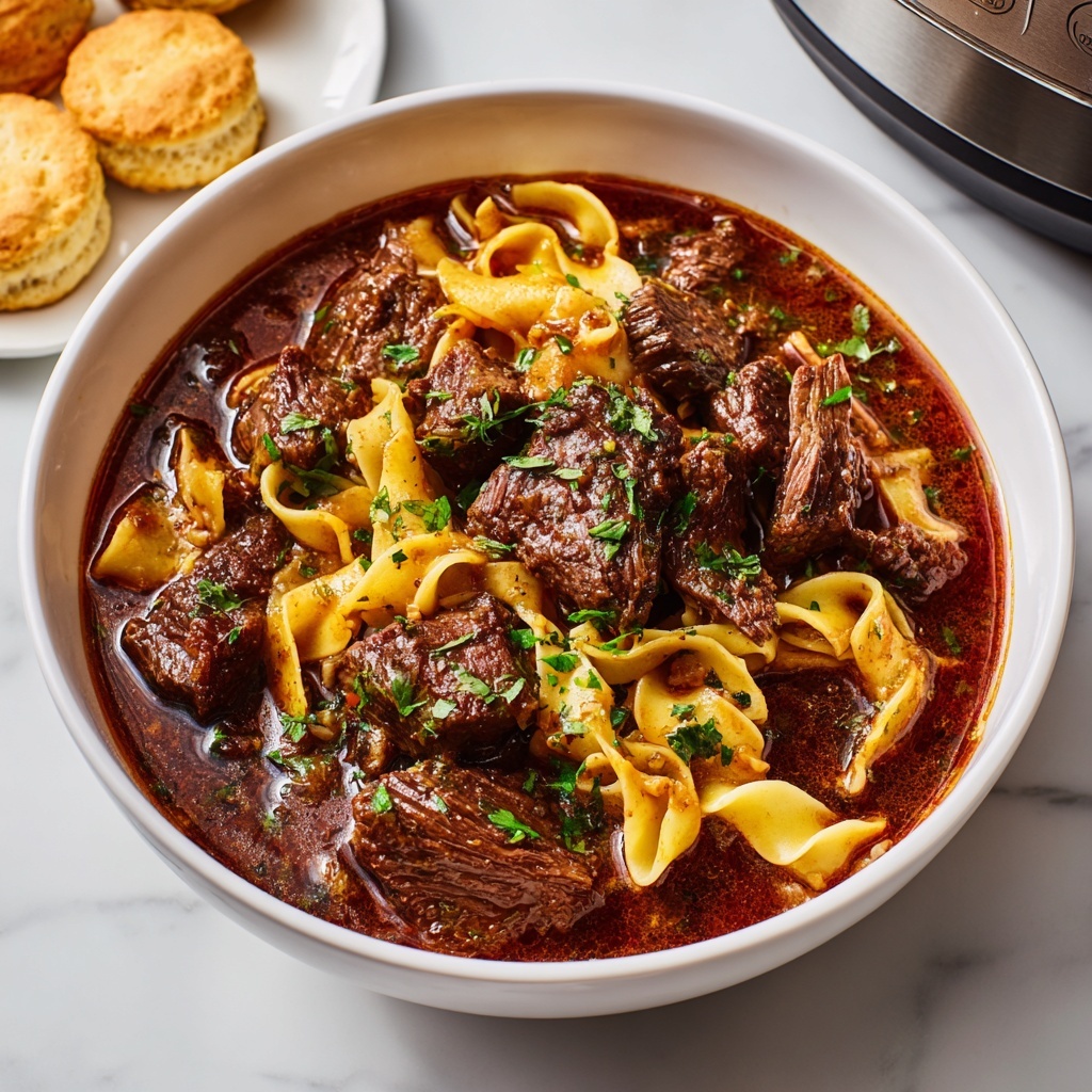 Slow Cooker Steak Noodle Soup Recipe - Recipe Image