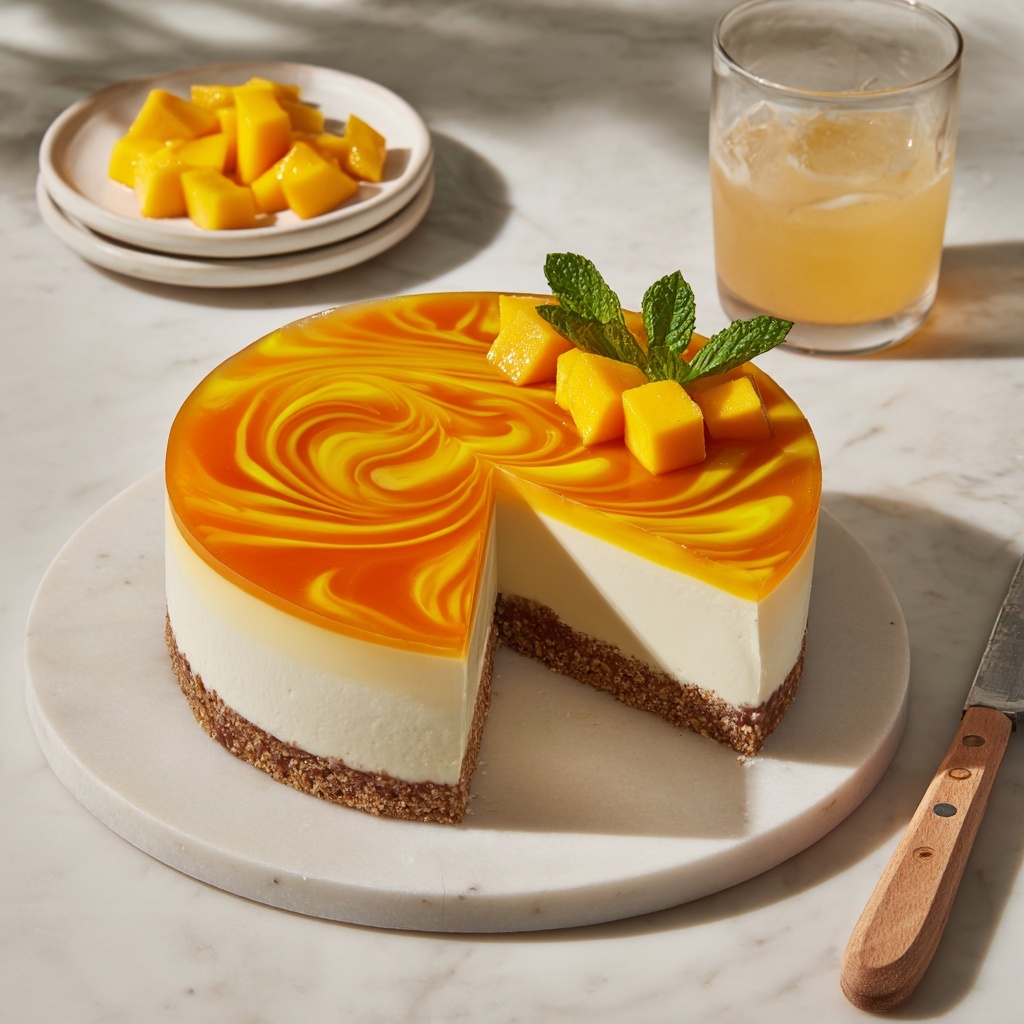 Vegan Mango Cheesecake Recipe - Recipe Image