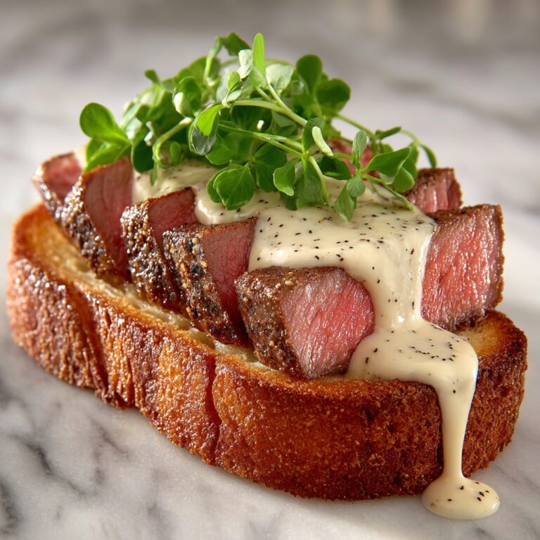 Beef Tenderloin Crostini with Parmesan Cream Sauce Recipe