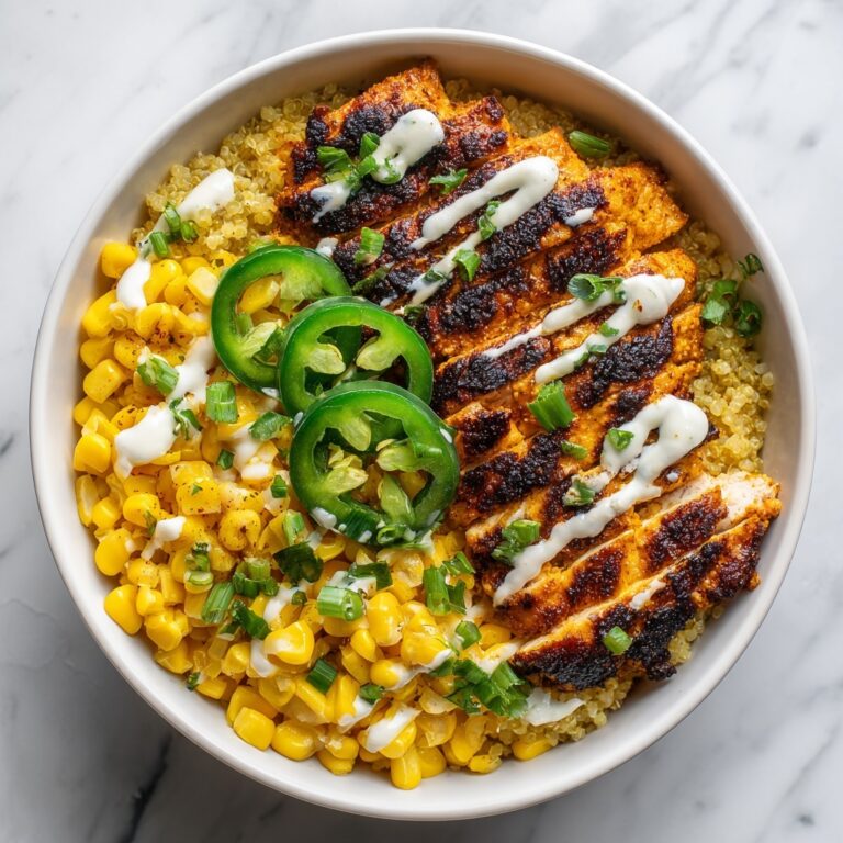 Grilled Chicken Bowl with Corn, Jalapeños & Creamy Yogurt Sauce Recipe