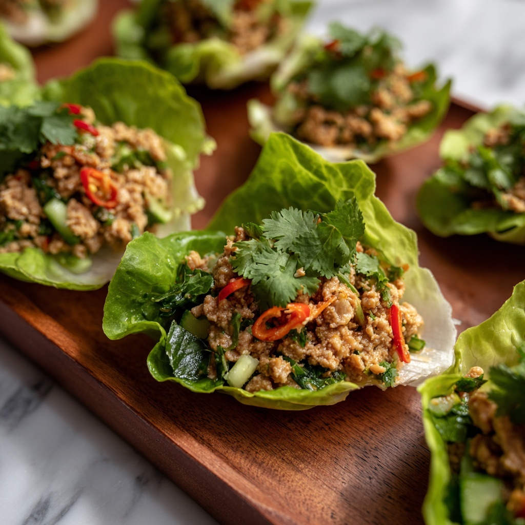 Easy Chicken Larb Lettuce Wraps to Try Today Recipe - Recipe Image