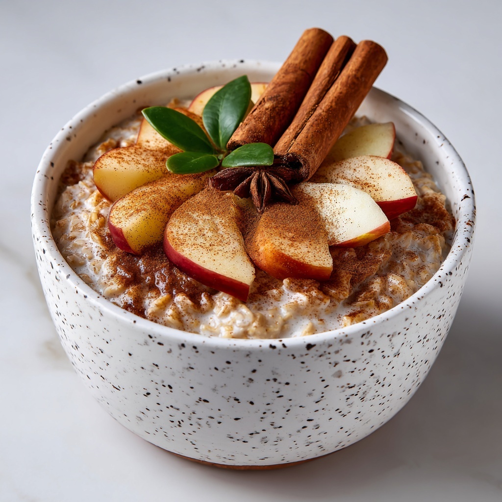 Apple Cinnamon Caramelized Apple Oatmeal Porridge Recipe - Recipe Image