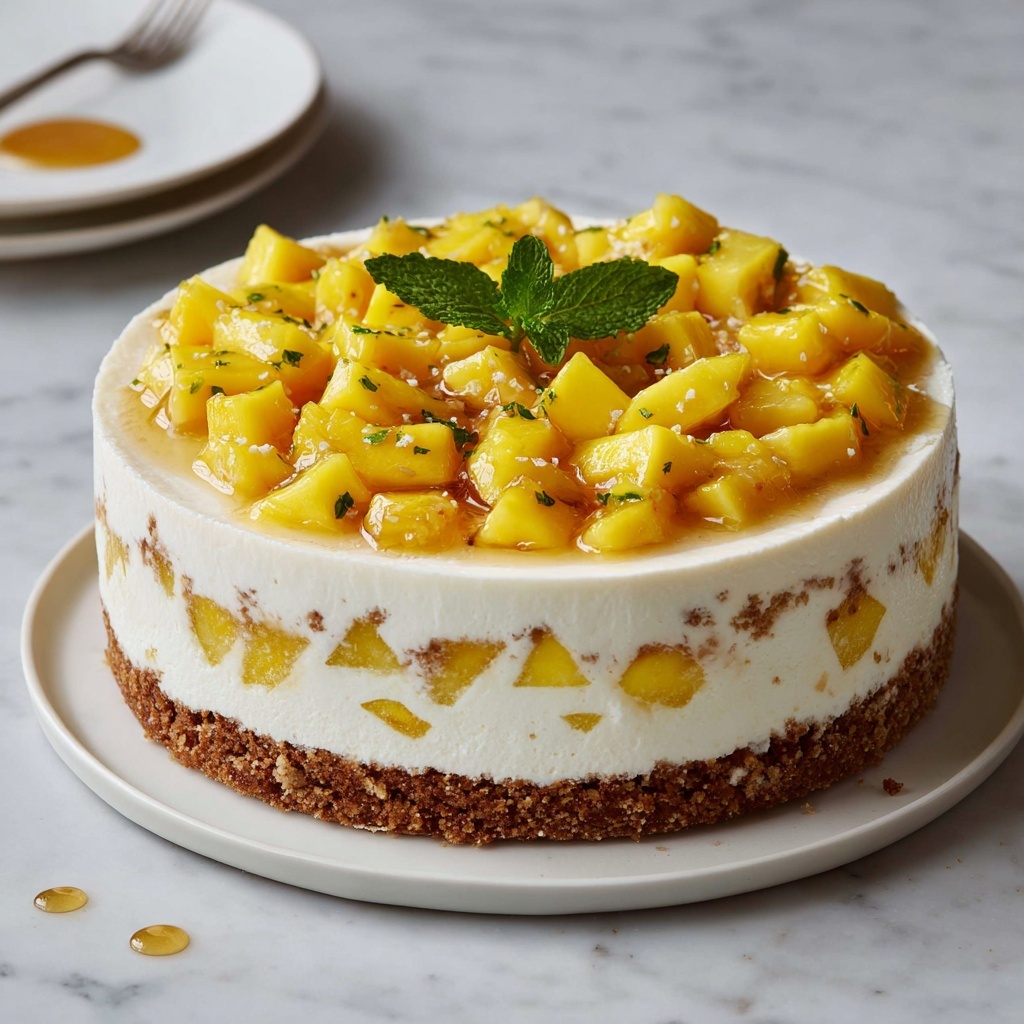 Unbaked Cheese and Mango Cake Recipe - Recipe Image