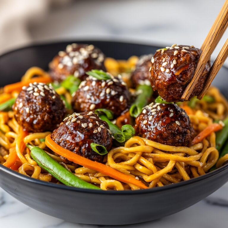 Asian Meatballs with Yakisoba Recipe