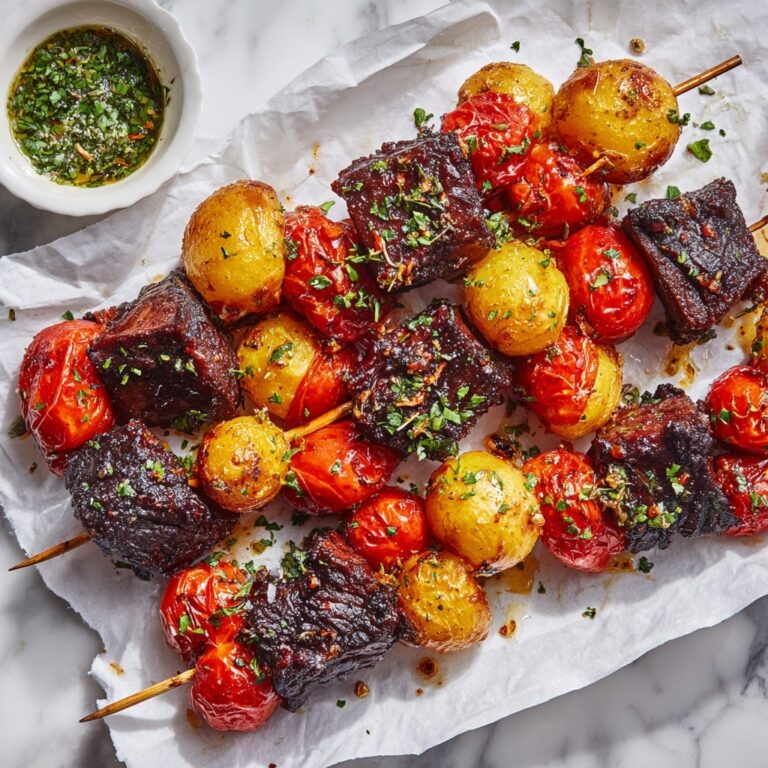 Rosemary Garlic Steak Kebabs Recipe