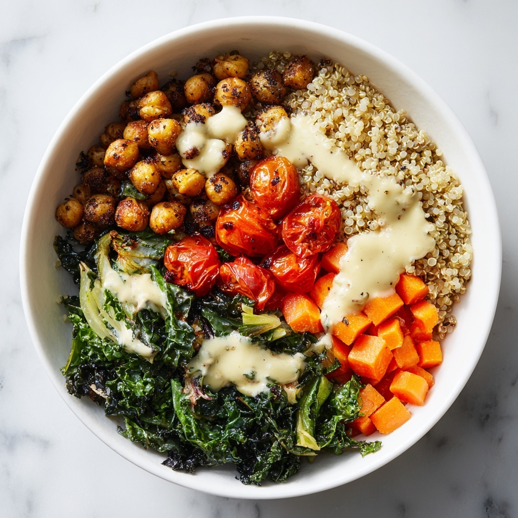 Roasted Vegetable & Chickpea Bowl with Tahini Dressing Recipe - Recipe Image