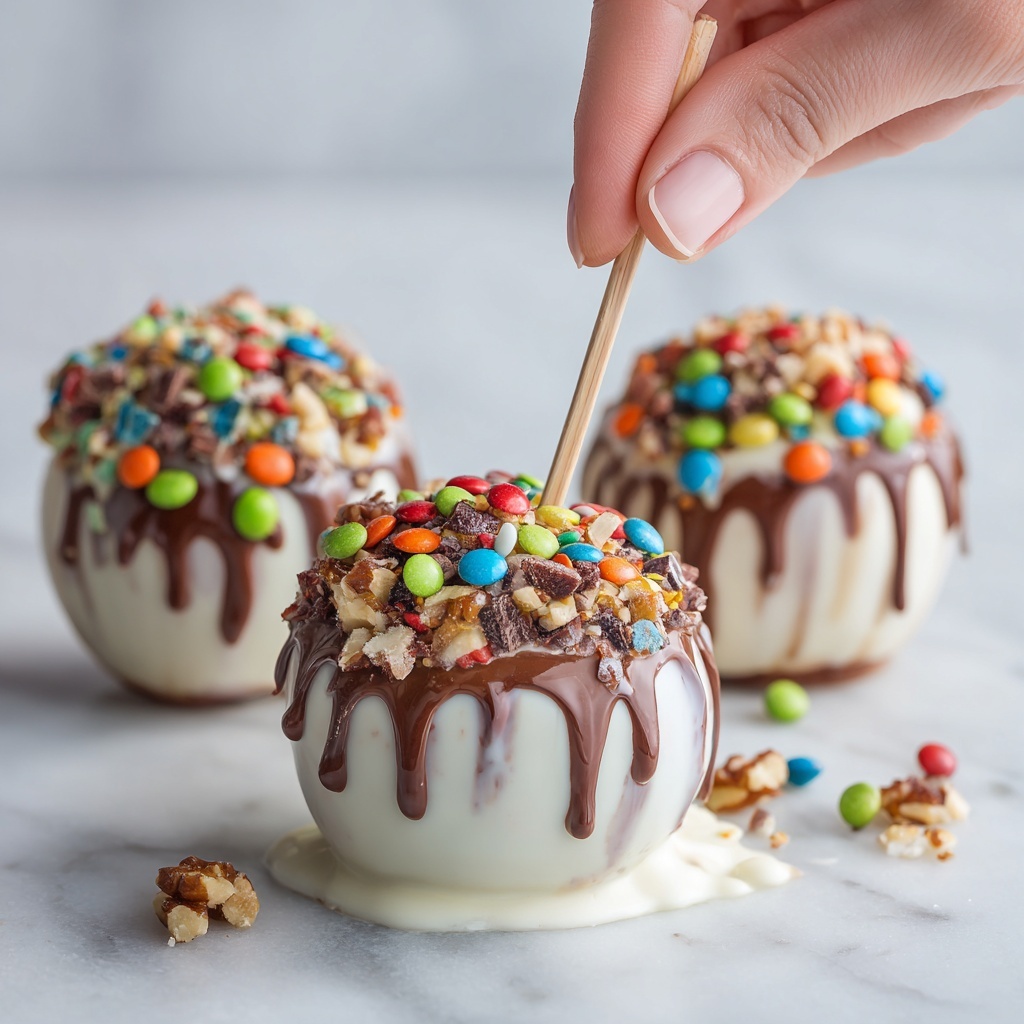 Gourmet Candy-Coated Caramel Apple Creations Recipe - Recipe Image