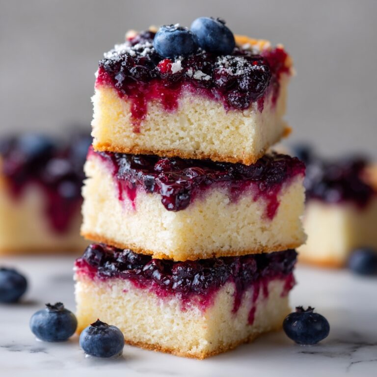 Lemon Blueberry Bar Blondies with Blueberry Glaze Recipe