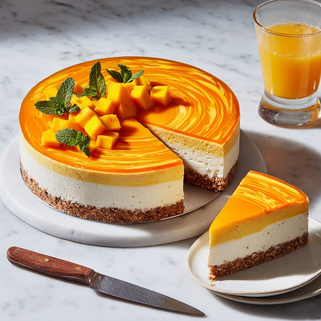 Vegan Mango Cheesecake Recipe - Recipe Image