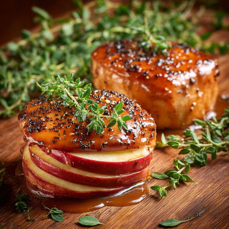 Maple Mustard Glazed Chicken Breast Stuffed with Brie & Apple Recipe