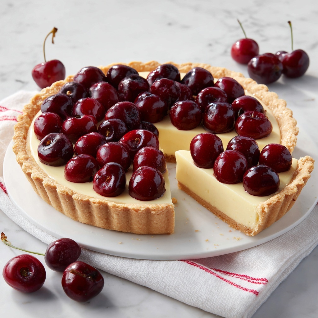 German Cherry Cake – Cherry Custard Pie Recipe - Recipe Image