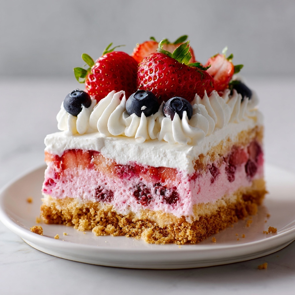 Unicorn No-Bake Strawberry Split Cake Recipe - Recipe Image