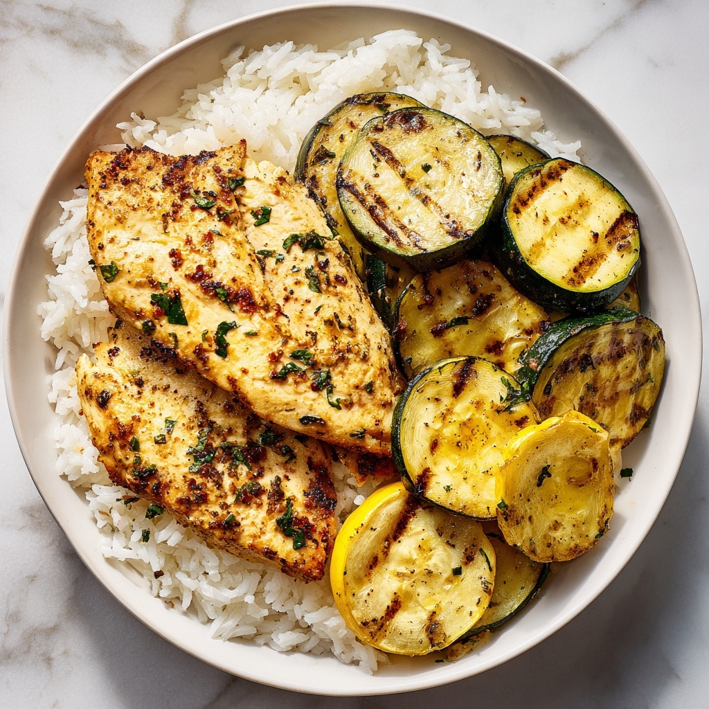 Lemon Pepper Chicken and Rice with Zucchini and Squash Recipe - Recipe Image