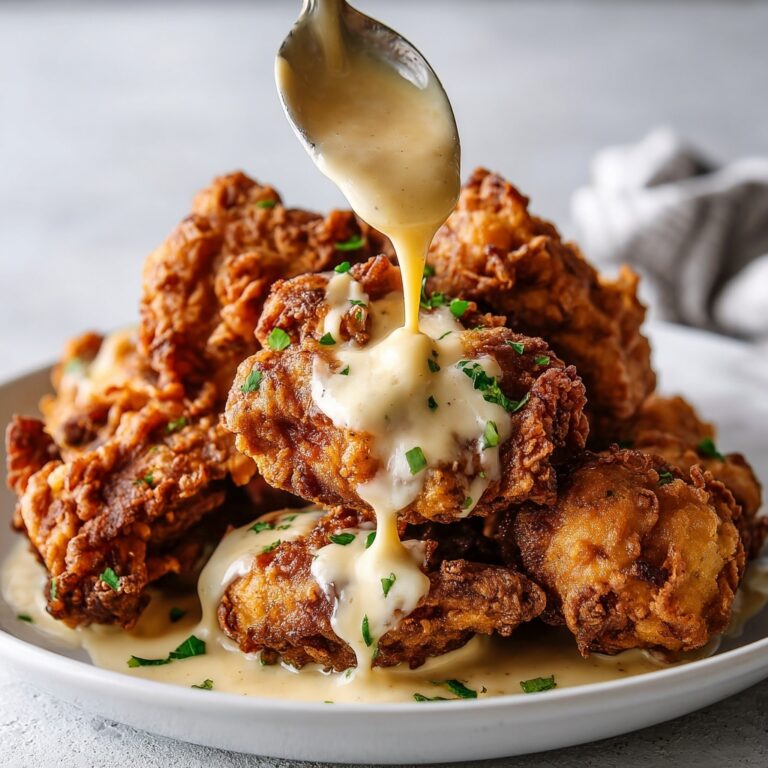 Crispy Parmesan Chicken with a Rich Garlic Sauce Recipe