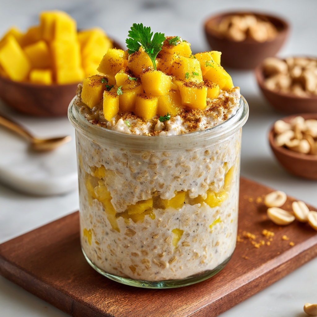 Mango Lassi Overnight Oats Recipe - Recipe Image
