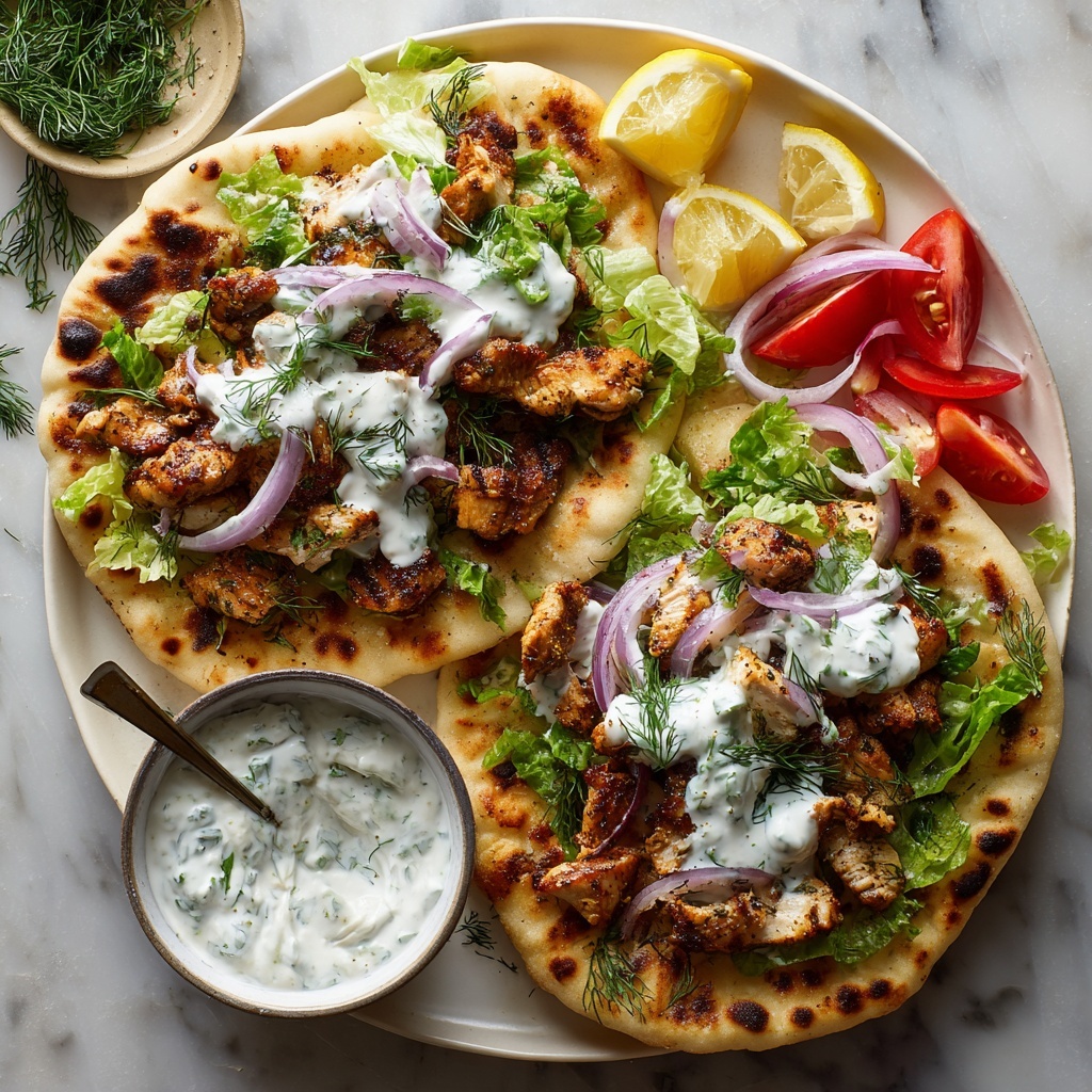 Mediterranean Chicken Gyros with Creamy Feta Tzatziki Recipe - Recipe Image