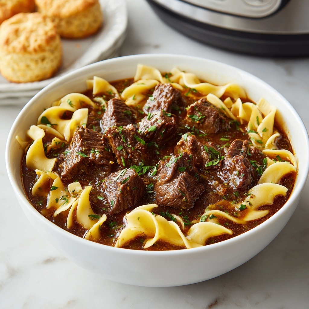 Slow Cooker Steak Noodle Soup Recipe - Recipe Image