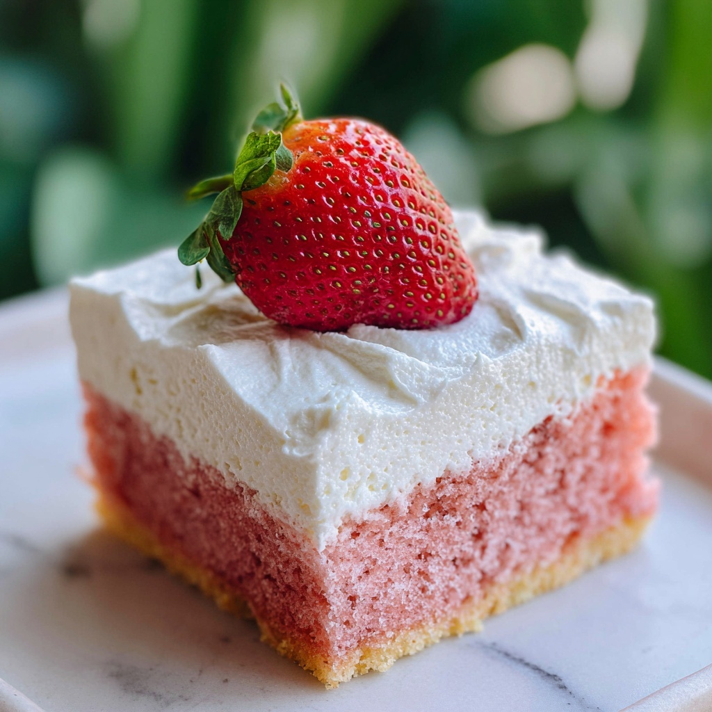 Strawberries and Cream Poke Cake Recipe - Recipe Image