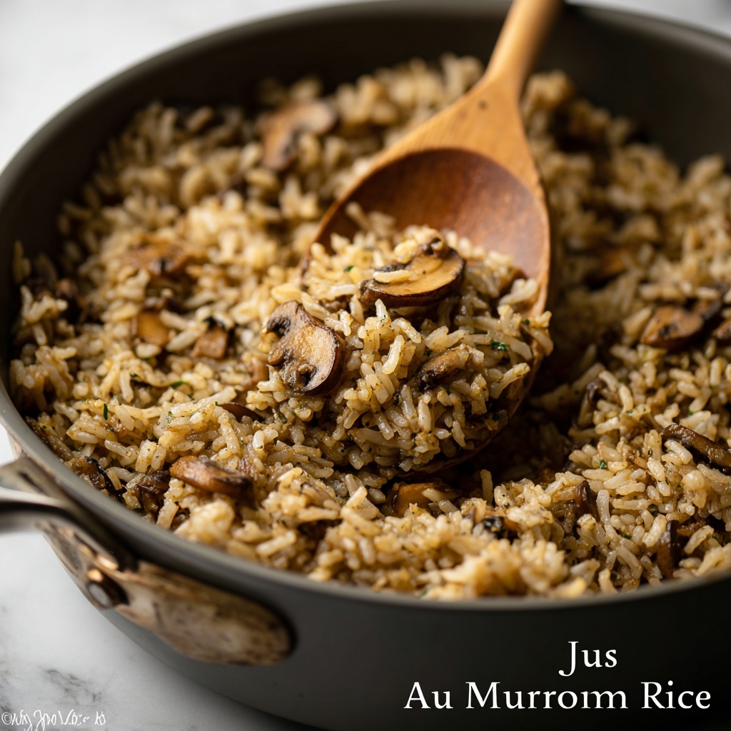 Au Jus Mushroom Rice Recipe - Recipe Image
