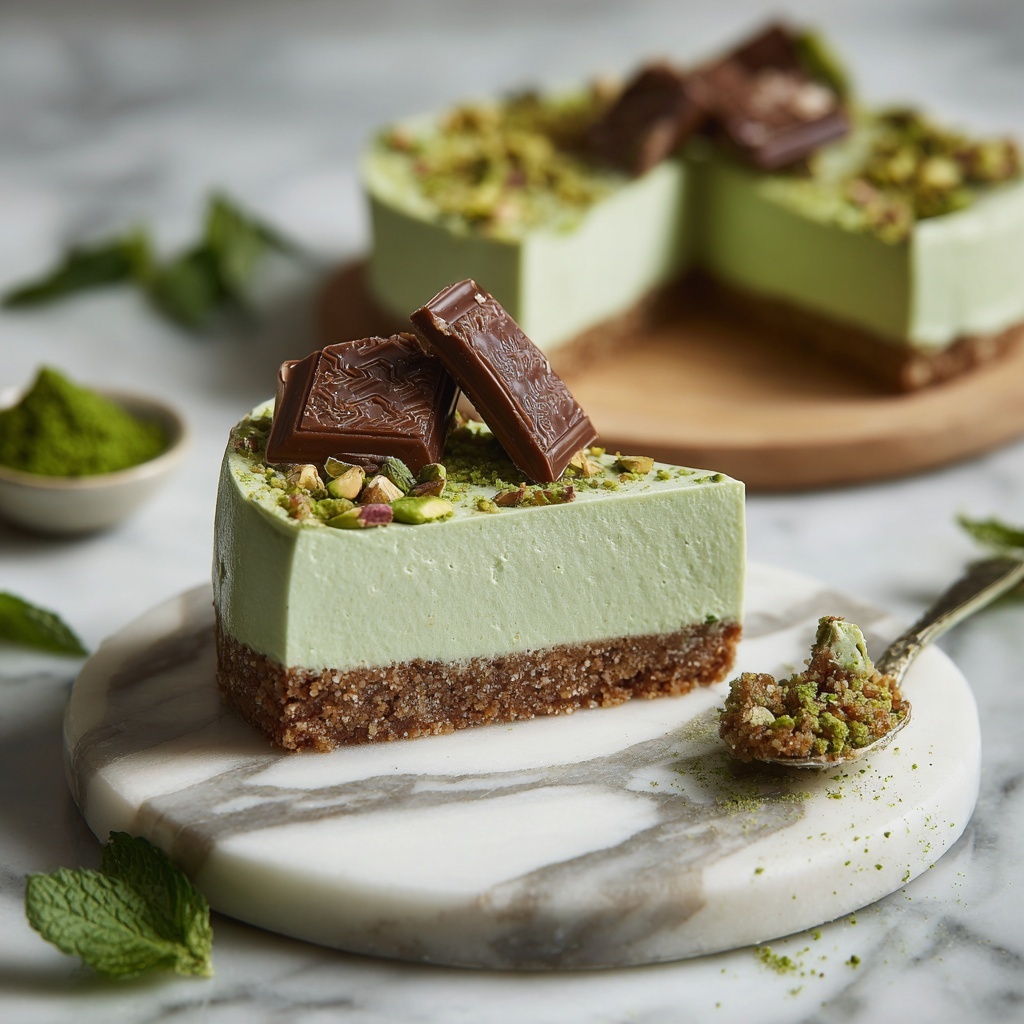 Vegan Matcha Cheesecake (No Bake) Recipe - Recipe Image