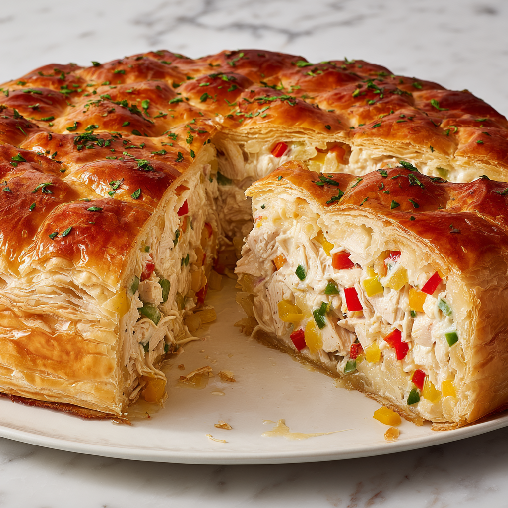 Chicken Pot Pie Crescent Braid Recipe - Recipe Image