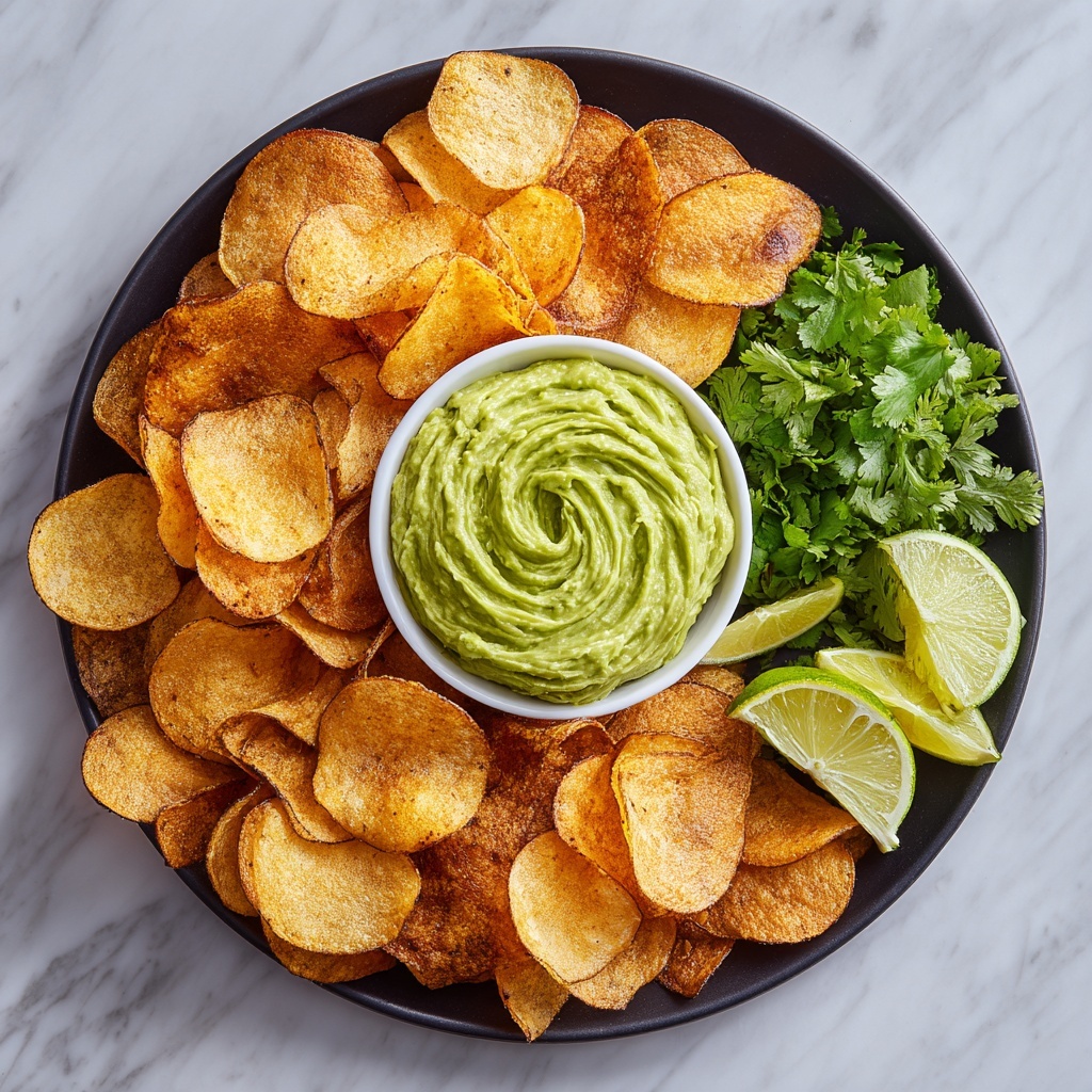 Baked Plantain Chips with Guacamole Recipe - Recipe Image