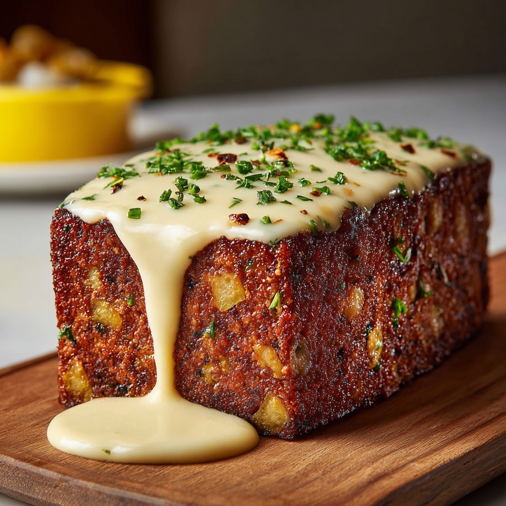 Chicken Cordon Bleu-Inspired Meatloaf with Dijon Gravy Recipe - Recipe Image