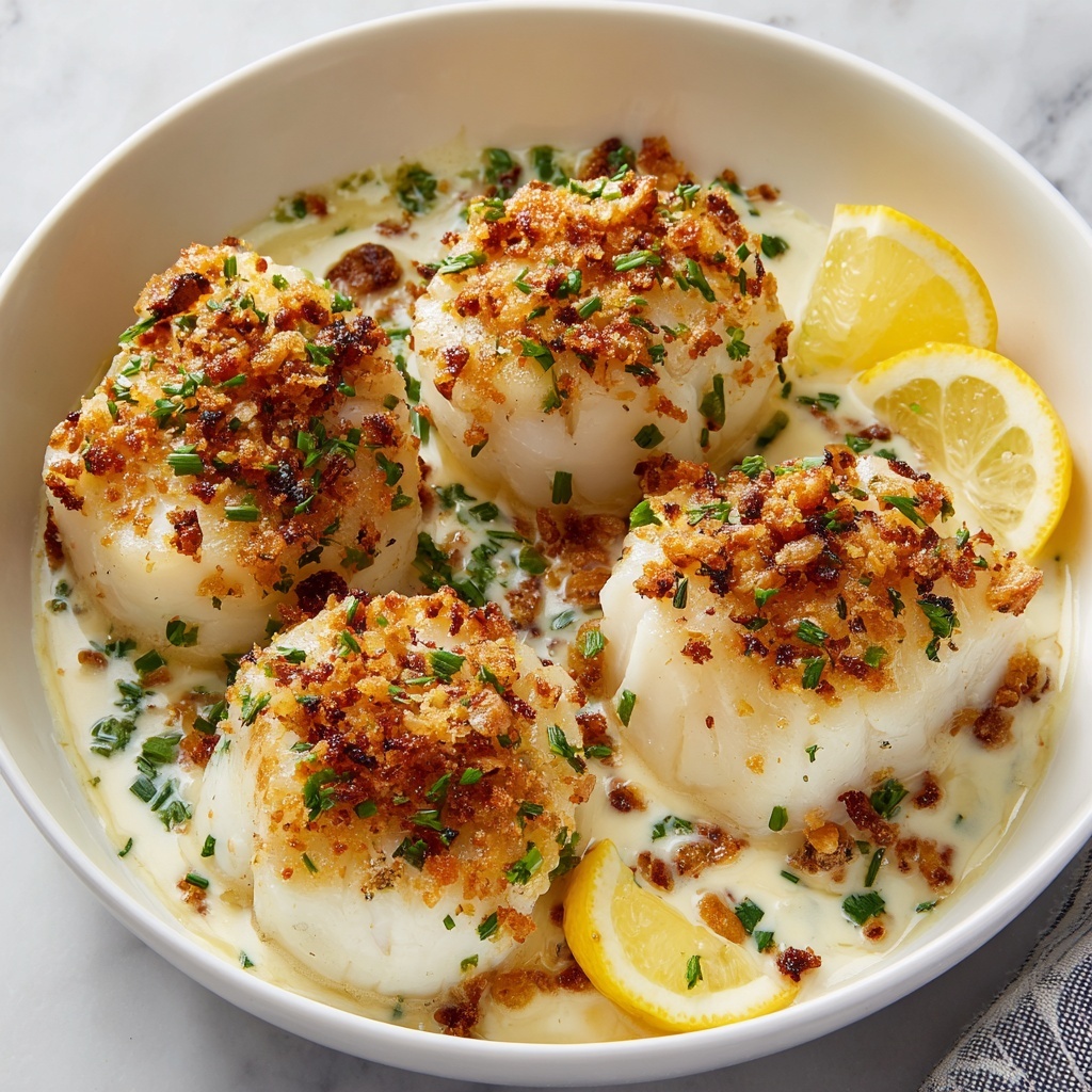 Baked Cod in Coconut Lemon Cream Sauce Recipe - Recipe Image
