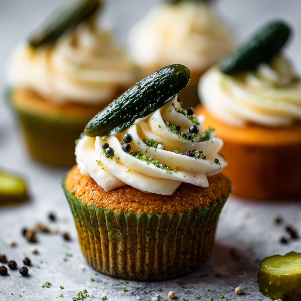 Savory Dill Pickle Cupcakes Recipe - Recipe Image