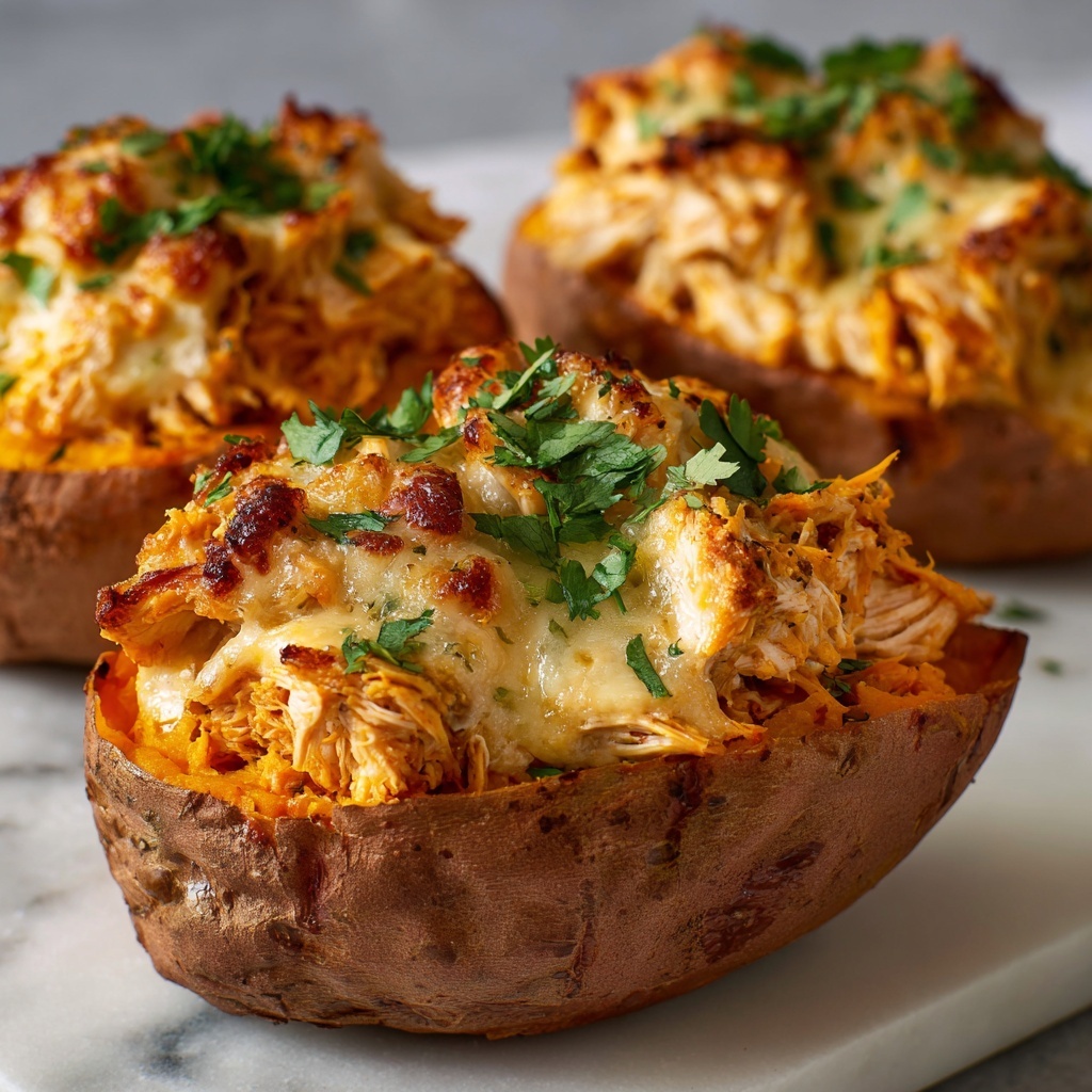 Twice Baked BBQ Chicken Sweet Potatoes Recipe - Recipe Image