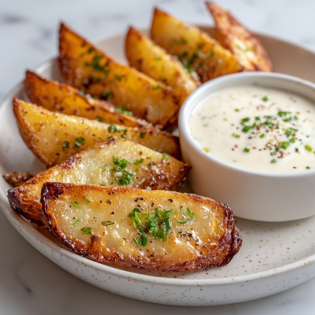 Baked Garlic Parmesan Potato Wedges Recipe - Recipe Image