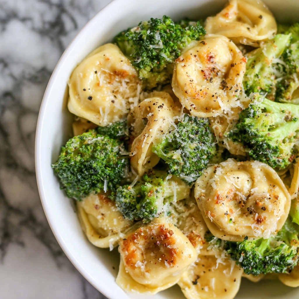 Garlic Parmesan Tortellini Skillet with Tender Chicken & Broccoli Recipe - Recipe Image