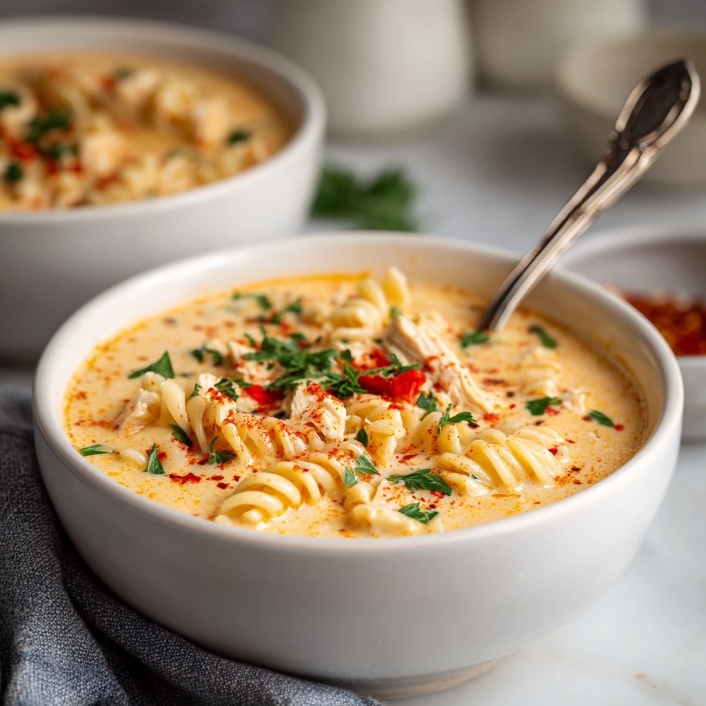 Creamy Cajun Chicken Pasta Soup Recipe - Recipe Image