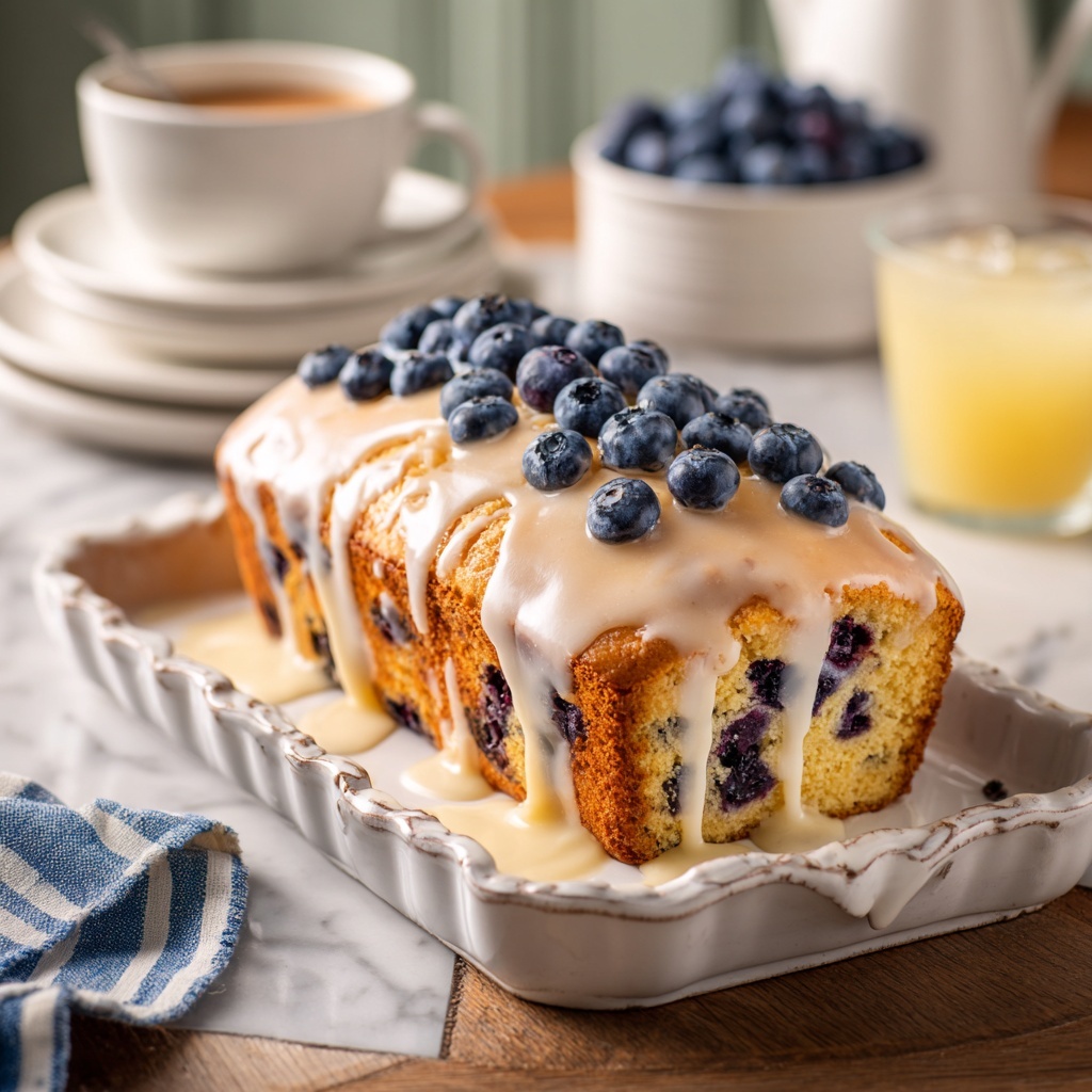 Blueberry Lemon Glaze Bread Recipe - Recipe Image