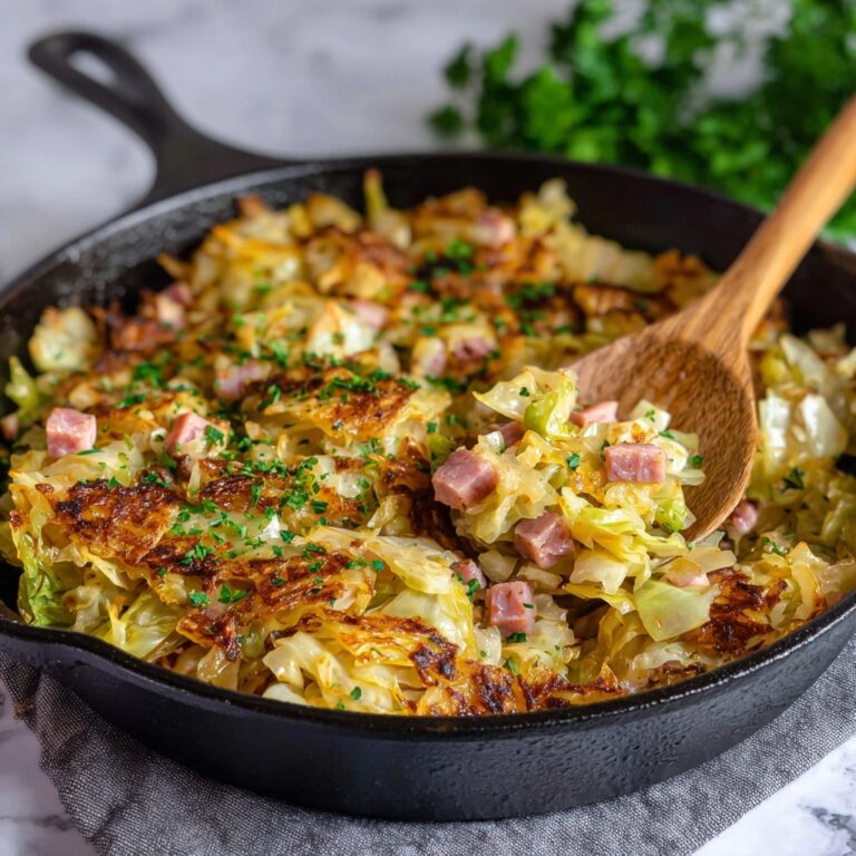 Creamy Chicken Ham and Cabbage Skillet Recipe