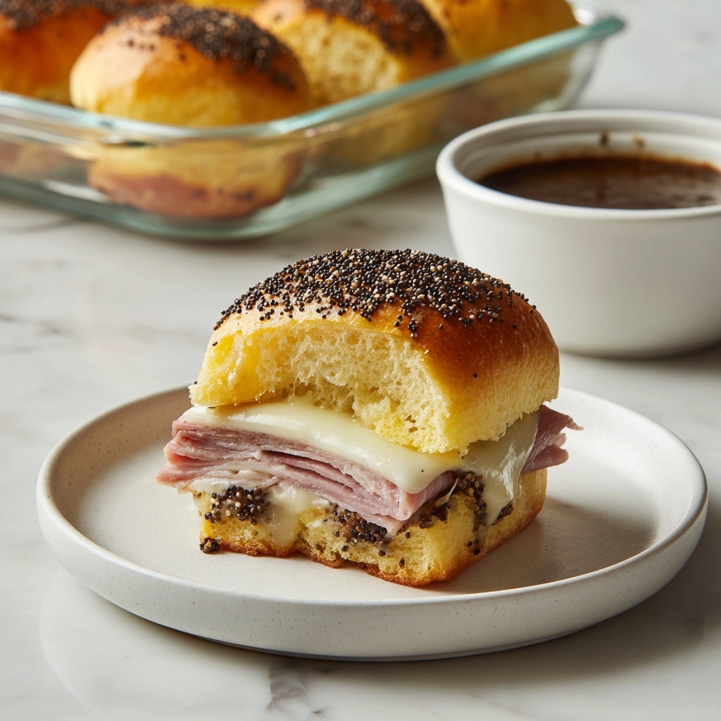 Roast Beef Sliders with Poppy SeedBarbecue Sauce and Melted Provolone Recipe - Recipe Image