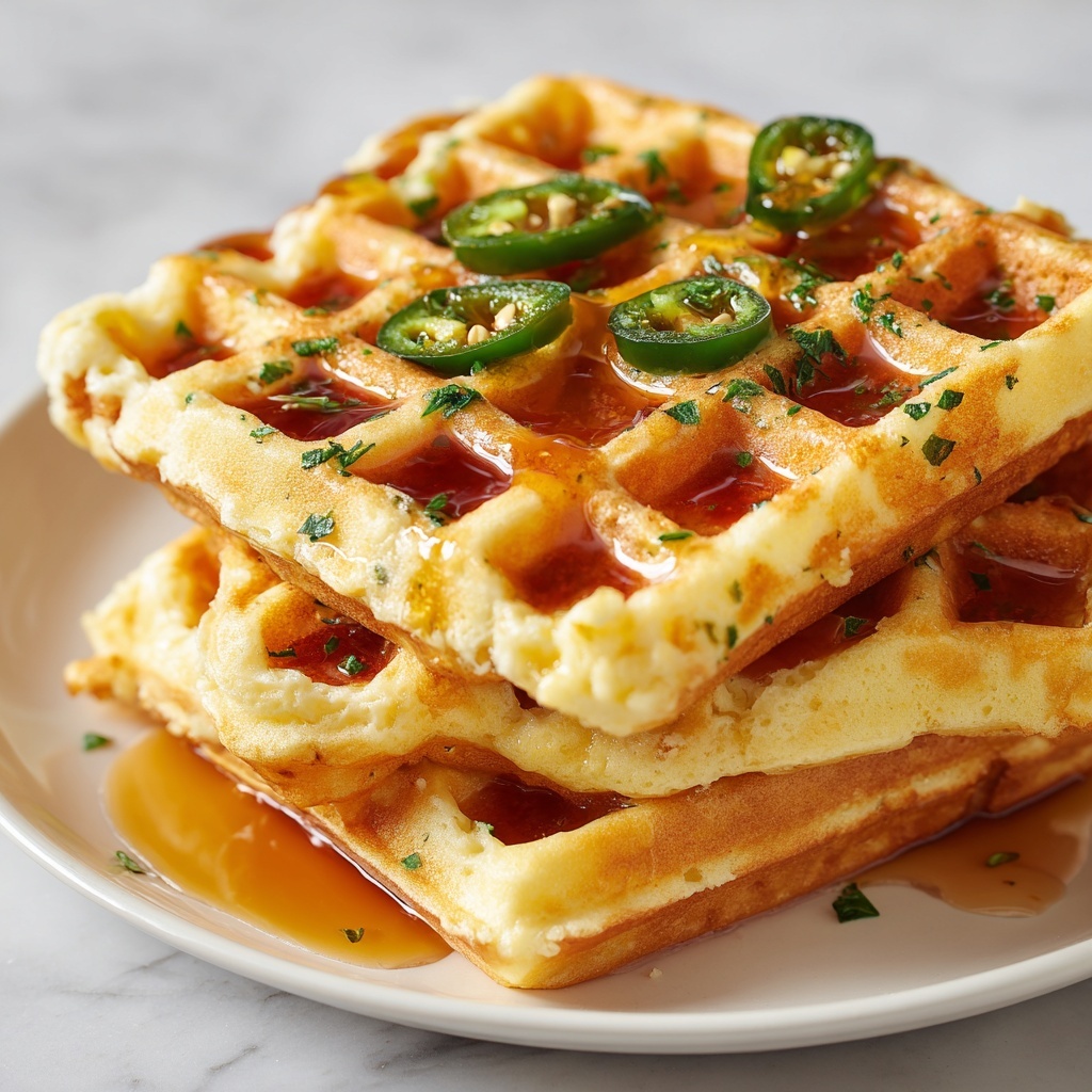 Cheddar Jalapeño Cornbread Waffles Recipe - Recipe Image