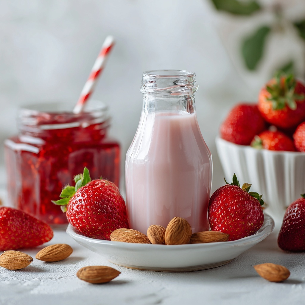 Strawberry Almond Milk Recipe - Recipe Image