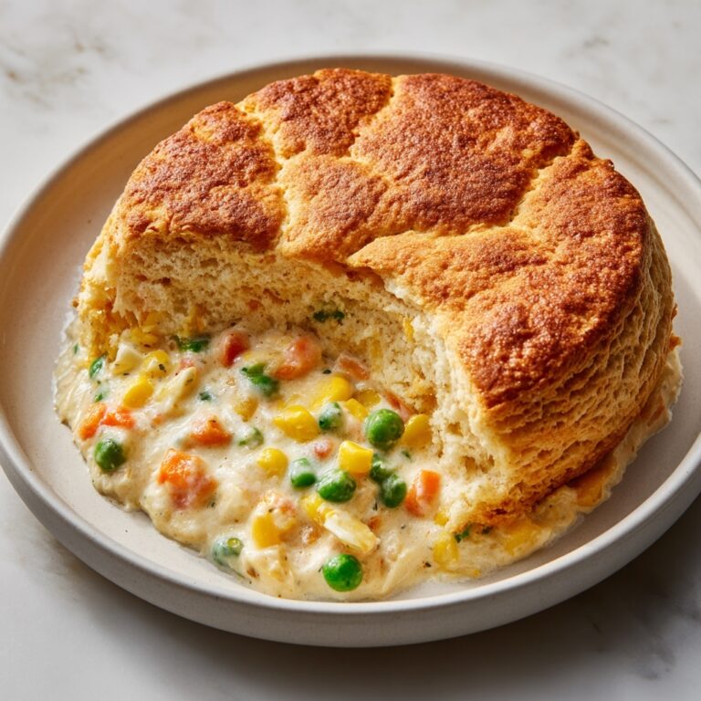 Cornbread Casserole with Chicken, Vegetables, and Creamy Sauce Recipe