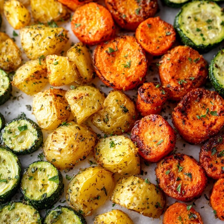 Garlic Herb Roasted Potatoes, Carrots, and Zucchini Recipe