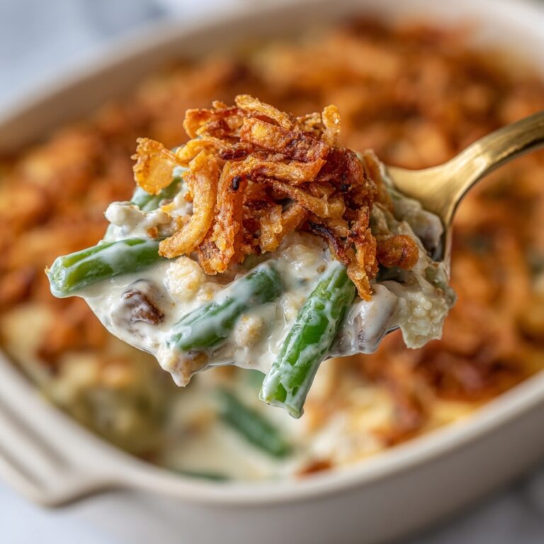 Cheesy Mushroom and Onion Green Bean Casserole Recipe