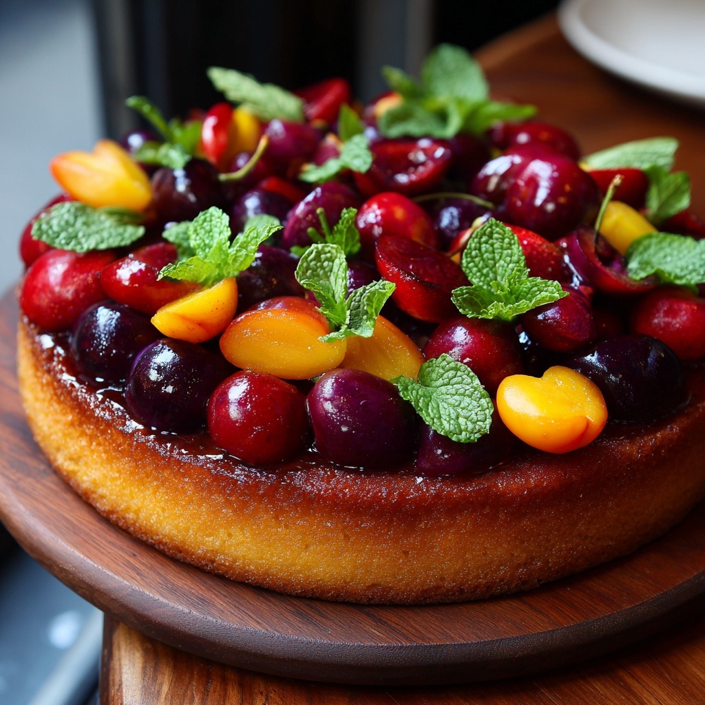 Easy Summer Fruit Cake with Yogurt Recipe - Recipe Image