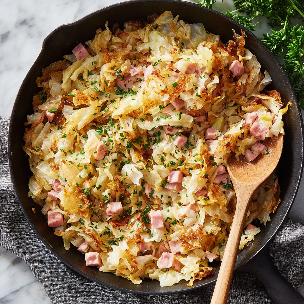 Creamy Chicken Ham and Cabbage Skillet Recipe - Recipe Image